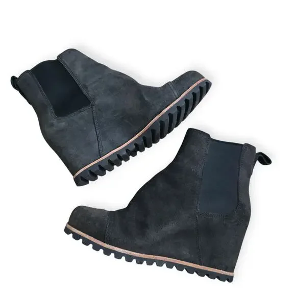 UGG Pax Waterproof Chelsea Nubuck Brown/Black Wedge Booties Women Sz 7.5 US - Picture 2 of 16